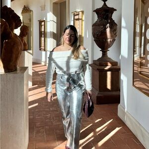 GAP Silver Metallic Pants